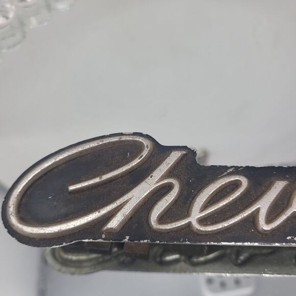 Vtg Chevrolet Emblem 1960s Script Logo Badge 9 Inch Name Plate Chevy Impala Etc. - Picture 3 of 12